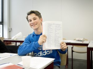 Tevreden leerling bij een examentraining Engels van SSL Leiden.